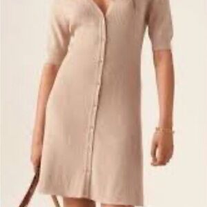 ba&sh Beige Button-Front Mini Dress